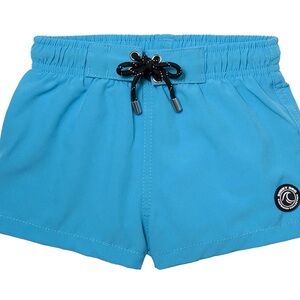 Ocean Blue Kids Swim Trunks with Drawstring